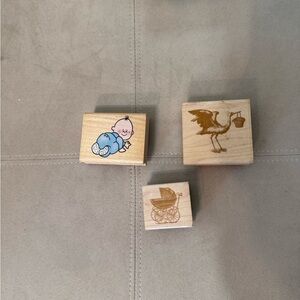 Source Unknown Wooden Stamps Set - Baby Theme
